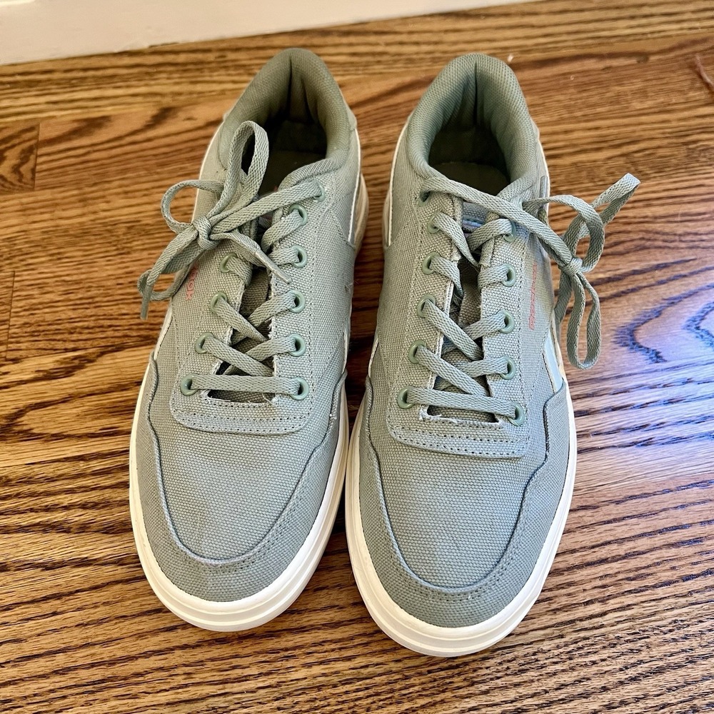 Reebok Club C Shoes Sneakers Royal Techque T Canvas Sage Green Wmn's Sz 6.5